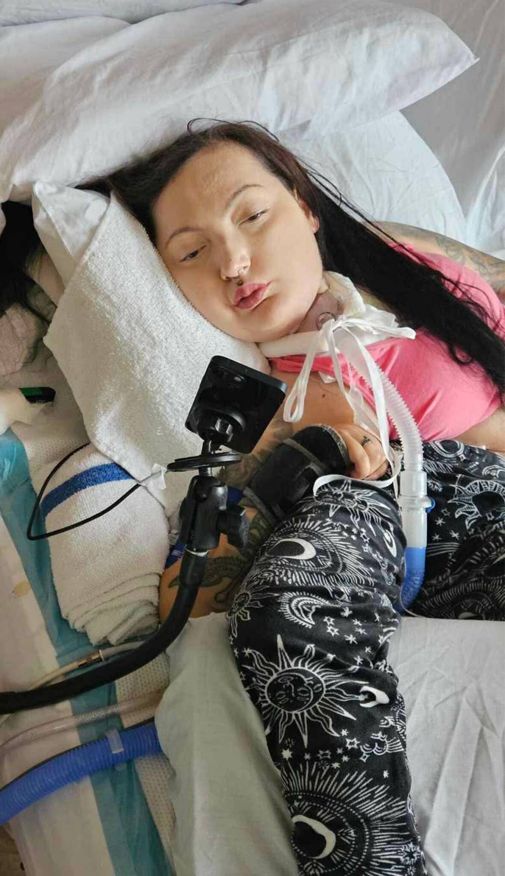 Crystal Rondeau, 35, suffers from spinal muscular atrophy Type 2. (Supplied)