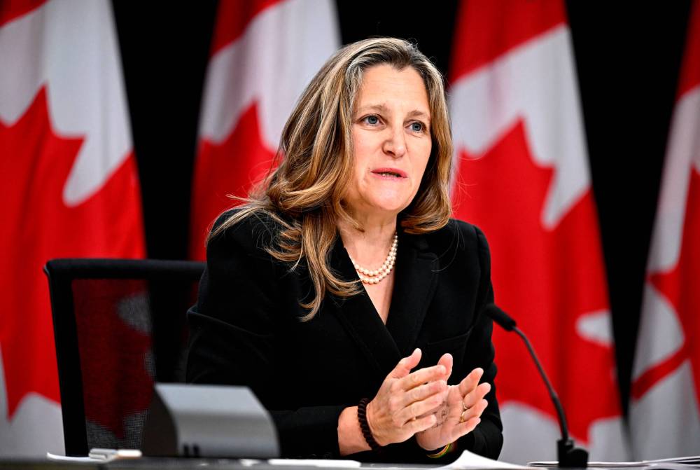 Justin Tang / The Canadian Press files
Former deputy prime minister and finance minister Chrystia Freeland entered the Liberal leadership race Friday.