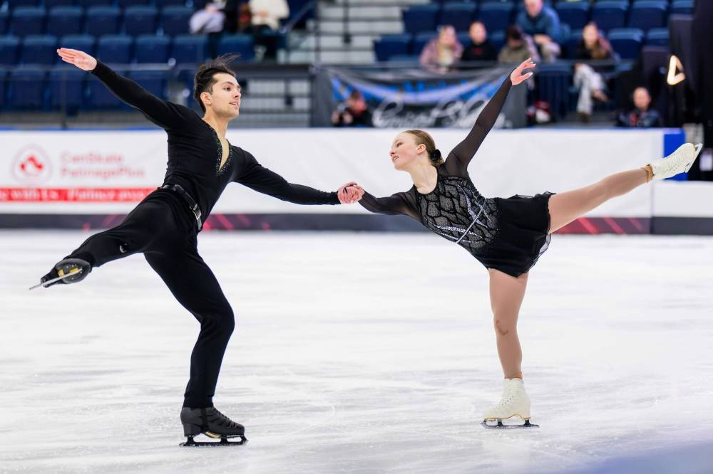 Danielle Earl / Skate Canada
Yohnatan Elizarov (left) and Ava Kemp will compete in Germany after their triumph at the 2025 Canadian figure skating championships.