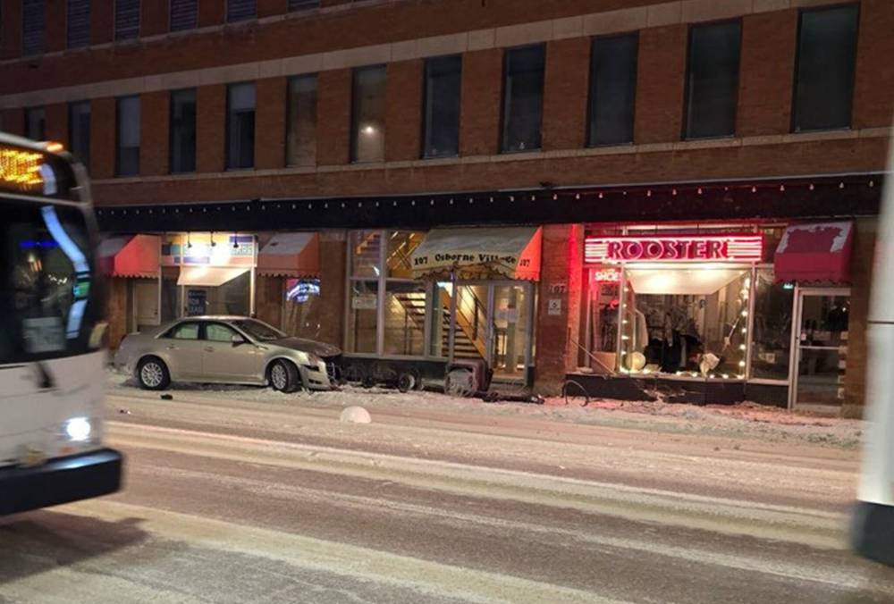 SUPPLIED
                                Rooster Shoes in Osborne Village was hit by a vehicle early Friday morning.
