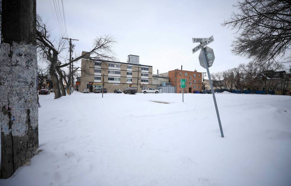 RUTH BONNEVILLE / FREE PRESS
A proposed six-storey mixed-use building could rise on the site of a parking lot behind the Sherbrook Inn, which has been undergoing renovations since closing last year.