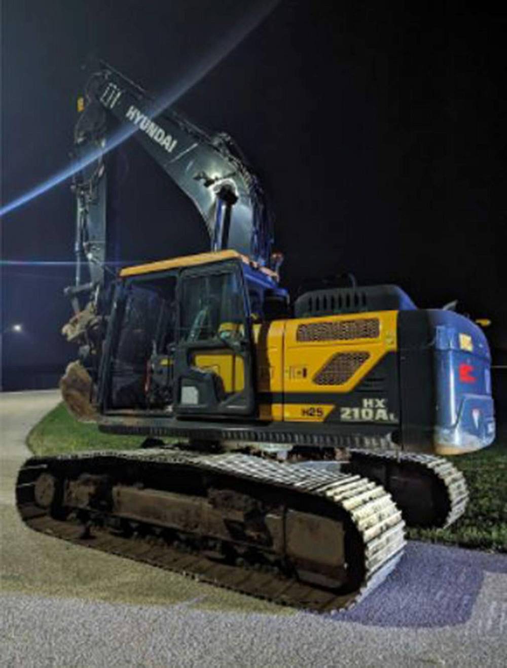 RCMP PHOTO
The excavator Aaron Yarema drove the water treatment plant yard.