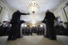 President Donald Trump and Israeli Prime Minister Benjamin Netanyahu speak during a news conference in the East Room of the White House, Tuesday, Feb. 4, 2025, in Washington. (AP Photo/Alex Brandon)