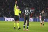 Liverpool's Amara Nallo receives a red card during the Champions League opening phase soccer match between PSV and Liverpool at Phillips Stadium in Eindhoven, Netherlands, Wednesday, Jan. 29, 2025. (AP Photo/Peter Dejong)