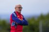 FILE - Spain's head coach Luis de la Fuente monitors a training session in Donaueschingen, Germany, July 6, 2024. (AP Photo/Manu Fernandez, file)
