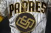 FILE - A San Diego Padres jersey is seen following a baseball game against the Arizona Diamondbacks, June 25, 2021, in San Diego. (AP Photo/Gregory Bull, File)