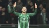 Werder's Leonardo Bittencourt celebrates scoring during the Bundesliga soccer match between Werder Bremen and FSV Mainz 05 at Weserstadion, Bremen, Germany, Friday Jan. 31, 2025. (Carmen Jaspersen/dpa via AP)