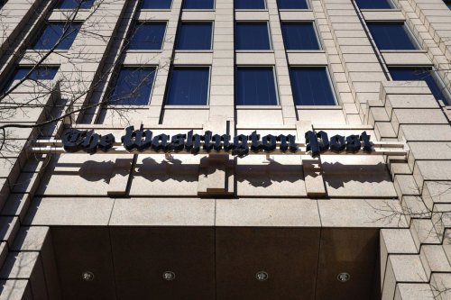 FILE - The One Franklin Square Building, home of The Washington Post, in downtown Washington is shown, Friday, Feb. 8, 2019. (AP Photo/Pablo Martinez Monsivais)