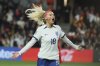 FILE - England's Chloe Kelly, celebrates after she scored during the Women's World Cup Group D soccer match between China and England in Adelaide, Australia, Tuesday, Aug. 1, 2023. (AP Photo/James Elsby, File)