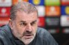 Tottenham Hotspur manager Ange Postecoglou during a press conference at the Tottenham Hotspur Training Centre, London, Wednesday, Jan. 29, 2025, ahead of their Europa League soccer match against Elfsborg on Thursday. (Adam Davy/PA via AP)