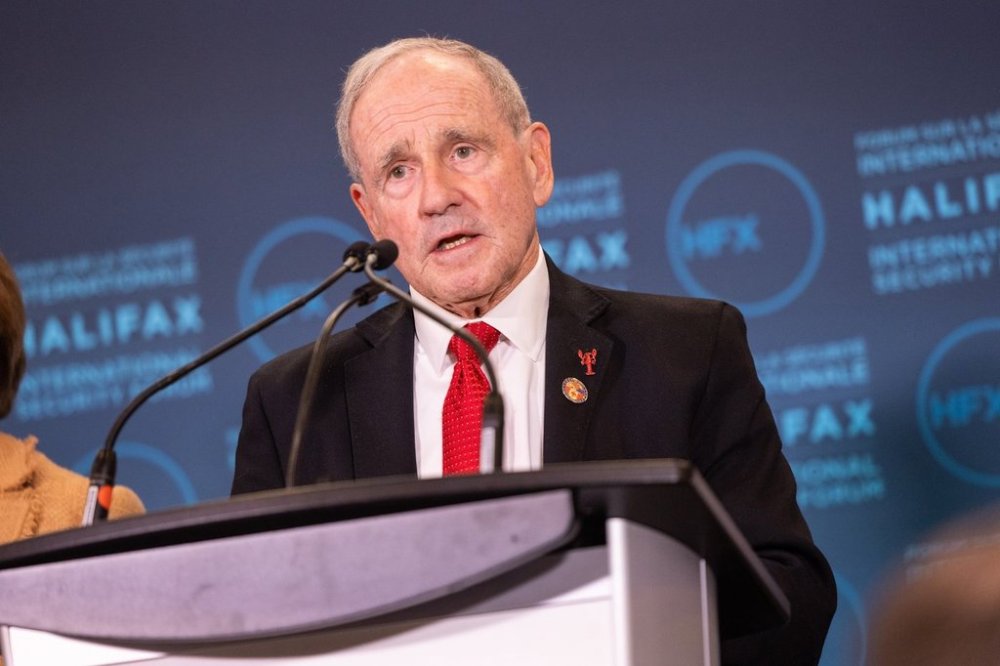 U.S. Senator James Risch speaks at a press conference at the Halifax International Security Forum in Halifax on Saturday, Nov. 23, 2024. THE CANADIAN PRESS/Kelly Clark