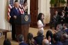 President Donald Trump recognizes Homeland Security Secretary Kristi Noem as he speaks before signing the Laken Riley Act in the East Room of the White House, Wednesday, Jan. 29, 2025, in Washington. THE CANADIAN PRESS/AP-Alex Brandon