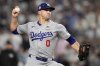 FILE - Los Angeles Dodgers pitcher Jack Flaherty throws against the New York Yankees during the first inning in Game 5 of the baseball World Series, Wednesday, Oct. 30, 2024, in New York. (AP Photo/Ashley Landis, File)