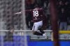 Torino's Che Adams celebrates scoring during the Serie A soccer match between Torino and Cagliari the Stadio Olimpico Grande Torino in Turin, Italy, Friday, Jan. 24, 2025. (Fabio Ferrari/LaPresse via AP)