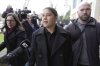 Chelsea and Australia striker Sam Kerr arrives at Kingston Crown Court where she is charged with alleged racially aggravated harassment of a police officer, in London, Monday, Feb. 3, 2025. (Jordan Pettitt/PA via AP)