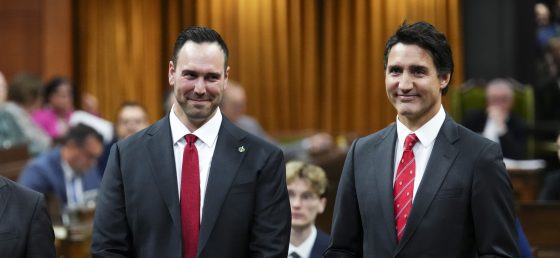 Liberal Member of parliament Ben Carr with Prime Minister Justin Trudeaul in 2023. (Sean Kilpatrick / The Canadian Press files)