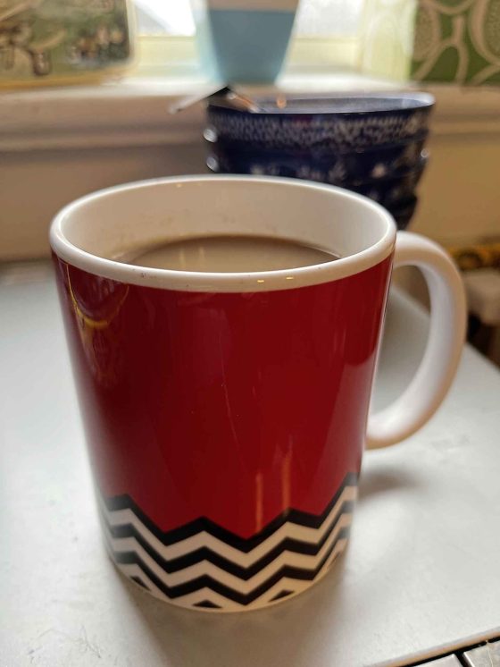 I didn’t have any huckleberry pie, but I do have a Twin Peaks mug.
