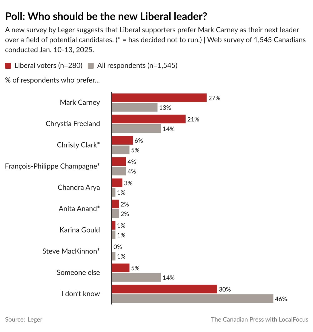 Poll: Who should be the next Liberal leader? (The Canadian Press)