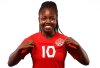 This undated photo shows former Canada under-20 captain Nikayla Small posing during a media session with Canada Soccer. The midfielder has signed with AFC Toronto of the new Northern Super League. THE CANADIAN PRESS/HO-Soccer Canada**MANDATORY CREDIT**