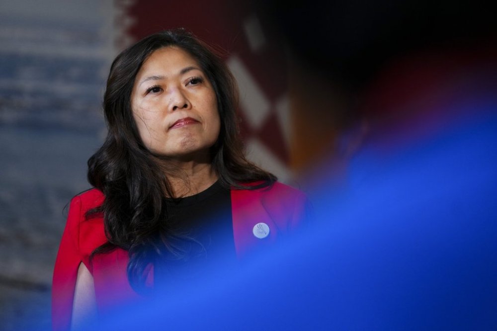 International Trade Minister Mary Ng speaks to reporters at the APEC CEO Summit in Lima, Peru on Friday, Nov. 15, 2024. THE CANADIAN PRESS/Sean Kilpatrick
