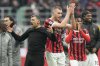 AC Milan's head coach Sergio Conceicao celebrates at the end of a Serie A soccer match between AC Milan and Parma, at the San Siro stadium in Milan, Italy, Sunday, Jan. 26, 2025. (AP Photo/Luca Bruno)