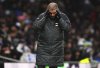 Tottenham Hotspur manager Ange Postecoglou reacts after Leicester City's Bilal El Khannouss scores his side's second goal of the game, during the English Premier League soccer match between Tottenham Hotspur and Leicester City, at Tottenham Hotspur Stadium, London, Sunday, Jan. 26, 2025. (Mike Egerton/PA via AP)