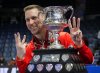 The Canadian men's curling championship will return to St. John's, N.L., next year. Canada skip Brad Gushue holds up six fingers to represent his sixth championship as he poses with the Brier Tankard after defeating Saskatchewan in the final at the Brier, in Regina, Sunday, March 10, 2024. THE CANADIAN PRESS/Darryl Dyck