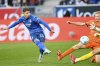 Hoffenheim's Adam Hlozek scores the goal that was later disallowed during the German Bundesliga soccer match between TSG 1899 Hoffenheim and Eintracht Frankfurt at the PreZero Arena in Sinsheim, Germany, Sunday Jan. 26, 2025. (Uwe Anspach/dpa via AP)