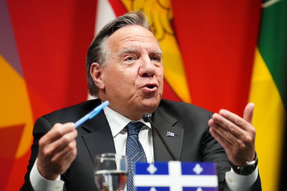 Quebec Premier François Legault speaks at a press conference concluding a first ministers meeting, in Ottawa, Wednesday, Jan. 15, 2025. Legault is meeting with several of the province's financial heavyweights today as his administration continues to ready its response to the tariffs set to be imposed by U.S. President Donald Trump.THE CANADIAN PRESS/Sean Kilpatrick