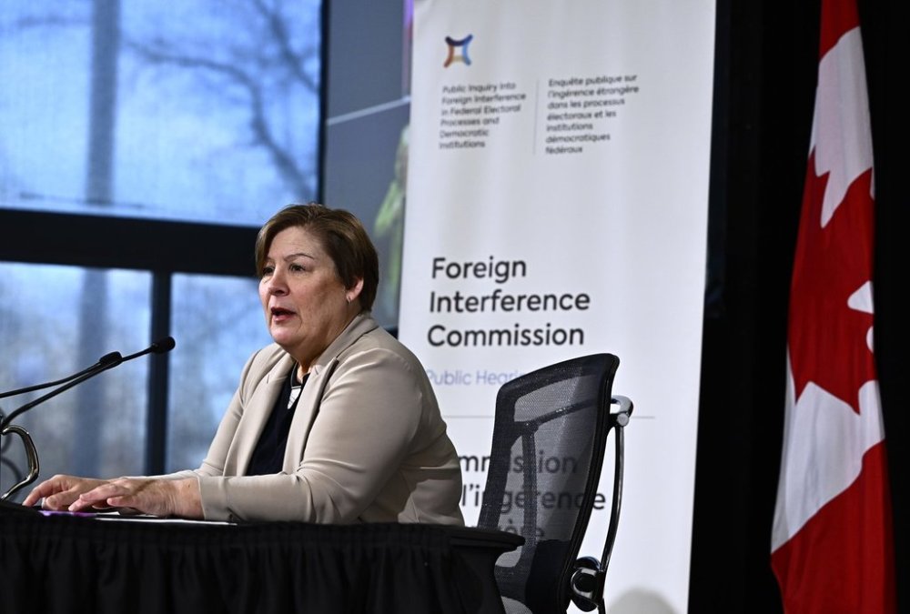 Justice Marie-Josee Hogue, Commissioner of the Foreign Interference Commission, speaks after releasing the inquiry's Final Report, in Ottawa, Tuesday, Jan. 28, 2025. THE CANADIAN PRESS/Justin Tang