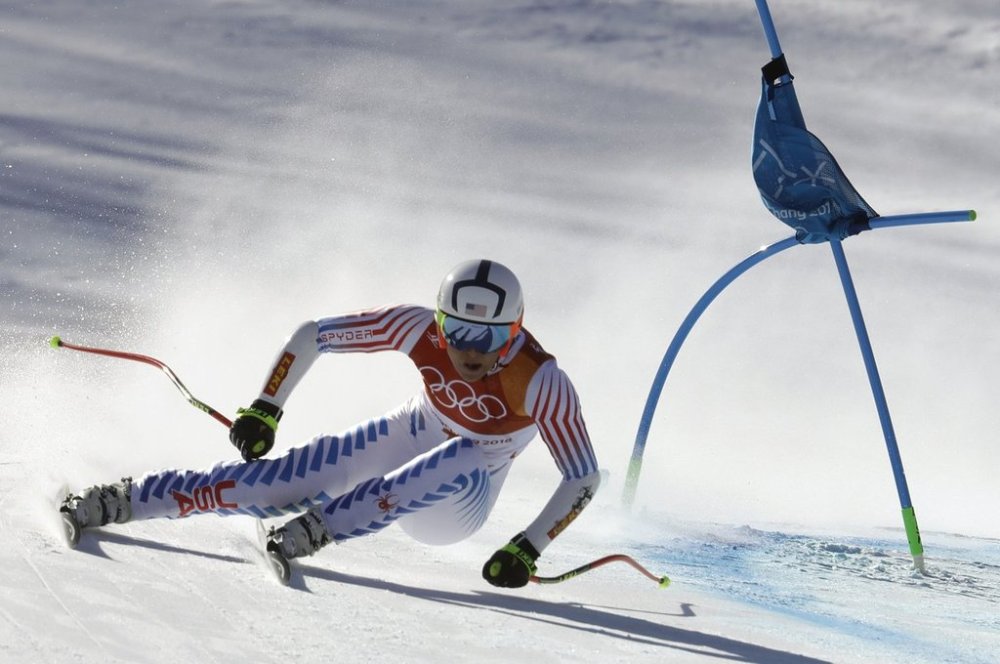 FILE - United States' Lindsey Vonn competes in the women's super-G at the 2018 Winter Olympics in Jeongseon, South Korea, Saturday, Feb. 17, 2018. (AP Photo/Michael Probst, File)