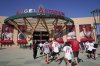 FILE - Fans enter Angels Stadium before the start of a baseball game in Anaheim, Calif., April 7, 2022. (AP Photo/Ashley Landis, File)