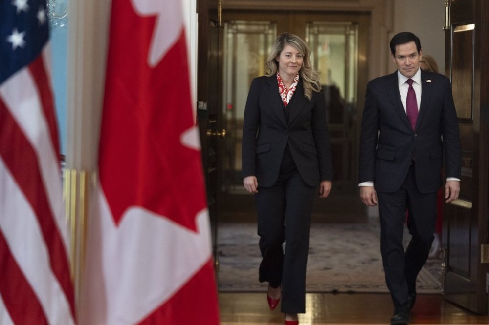 Secretary of State Marco Rubio and Canada's Minister of Foreign Affairs Mélanie Joly walk towards the Treaty Room at the State Department, Wednesday, Jan. 29, 2025. A trio of federal cabinet ministers is in Washington today making a last-ditch attempt to stop U.S. President Donald Trump from imposing economically devastating tariffs on Canadian imports. THE CANADIAN PRESS/AP, Manuel Balce Ceneta