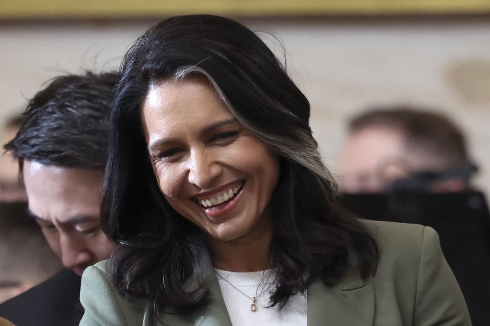FILE - Tulsi Gabbard, the nominee for Director of National Intelligence, attends the 60th Presidential Inauguration in the Rotunda of the U.S. Capitol in Washington, Jan. 20, 2025. (Kevin Lamarque/Pool Photo via AP, File)