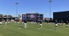 The New York Yankees start their first full-squad workout of the year at George M. Steinbrenner Field in Tampa, Fla., Monday, Feb. 17, 2025. (AP Photo/Ron Blum)