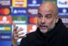 Manchester City manager Pep Guardiola gestures during a press conference at the City Football Academy, Manchester, England, Monday, Feb. 10, 2025. (Martin Rickett/PA via AP)
