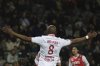 Monaco's Almoatasembellah Ali Musrati, wearing a jersey for International Women's Day, reacts during the French League One soccer match between Toulouse and Monaco Friday, March 7, 2025 at the Toulouse stadium, southwestern France. (AP Photo/Fred Scheiber)