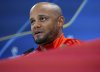 Bayern's head coach Vincent Kompany attends a press conference before the Champions League round of 16 first leg soccer match between Bayern Munich and Bayer Leverkusen on Wednesday, in Munich, Germany, Tuesday, March 4, 2025. (Sven Hoppe/dpa via AP)