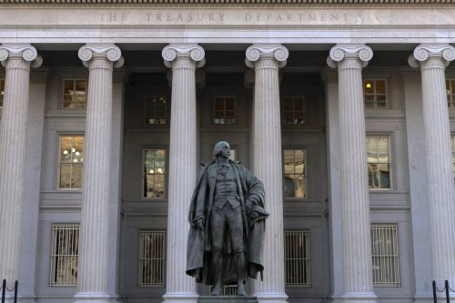 FILE - The U.S. Department of the Treasury building is seen in Washington, Nov. 18, 2024. (AP Photo/Jose Luis Magana, File)