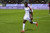Genoa's Maxwel Cornet celebrates after scoring during the Serie A soccer match between Cagliari Calcio and Genoa at the Unipol Domus in Cagliari, Italy, Friday, March 7, 2025. (Gianluca Zuddas/LaPresse via AP)