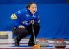 Alberta skip Kayla Skrlik calls a shot during Scotties Tournament of Hearts action against Team Canada in Thunder Bay, Ont. on Sunday, Feb. 16, 2025. Skrlik defeated Selena Sturmay 6-5 in a key matchup of Alberta-based rinks on Monday at the Scotties Tournament of Hearts. THE CANADIAN PRESS/Frank Gunn