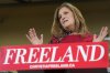 Former finance minister Chrystia Freeland speaks at a press conference in Toronto on Sunday, Jan. 19, 2025. Freeland is vowing to scrap Canada's consumer carbon pricing in favour of something else. THE CANADIAN PRESS/Frank Gunn