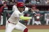 Arizona Diamondbacks' Geraldo Perdomo bunts against the San Diego Padres during the fourth inning of a baseball game, Sunday, Sept. 29, 2024, in Phoenix. (AP Photo/Darryl Webb, File)