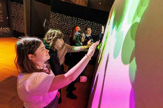Balmoral Hall students check out the Canadian Museum for Human Rights exhibit, Love in a Dangerous Time: Canada’s LGBT Purge. Ahead of Valentine's Day, the CMHR invited teenagers to learn about Canada systematically investigating, harassing and firing more than 9,000 LGBTTQ+ members of the Canadian Armed Forces, the RCMP and the federal public service during the 1950s to the 1990s. (Mike Deal / Free Press)
