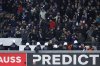 Riot police are deployed after an incident with supporters during the Europa League playoff second leg soccer match between Anderlecht and Fenerbahce at the RSC Anderlecht stadium in Brussels, Thursday, Feb. 20, 2025. (AP Photo/Omar Havana)