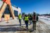 MIKAELA MACKENZIE / FREE PRESS
                                Cody Mercer, Treaty One Development Corp. chief development officer (from left); Kathleen BlueSky, CEO of T1DC; Warren Thorvaldson, project manager at Treaty One Construction Co.; and Justin Richards, superintendent at PCL Construction; tour the first building — a gas bar — at the Naawi-Oodena development Friday in south Winnipeg.