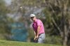 Jeremy Paul, of Germany, chips onto the 18th green during the first round of the Mexico Open golf tournament in Puerto Vallarta, Mexico, Thursday, Feb. 20, 2025. (AP Photo/Fernando Llano)