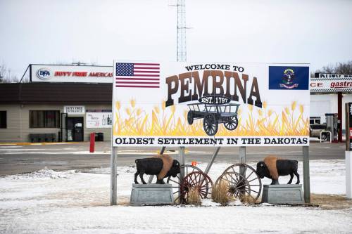 MIKAELA MACKENZIE / FREE PRESS 	 Pembina, North Dakota on Wednesday, Feb. 5, 2025. For Conrad story. Winnipeg Free Press 2025