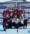 SUPPLIED
                                Winnipegger Skylar Van Horne (bottom, left) and teammates Julia Snelgrove (middle, left) and Isabelle Champagne (bottom, second from left) earned a silver medal in the team pursuit at the World Junior Speedskating Championships in Italy.