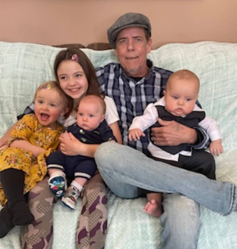 SUPPLIED
Robillard with his four grandchildren. Genevieve, his daughter, says she’s especially glad her own daughter got 10 years with Papa.